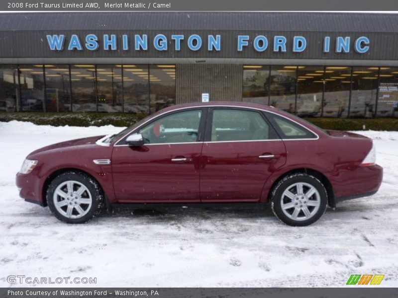Merlot Metallic / Camel 2008 Ford Taurus Limited AWD