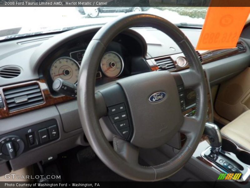 Merlot Metallic / Camel 2008 Ford Taurus Limited AWD