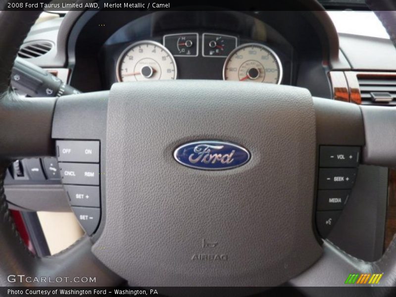 Merlot Metallic / Camel 2008 Ford Taurus Limited AWD