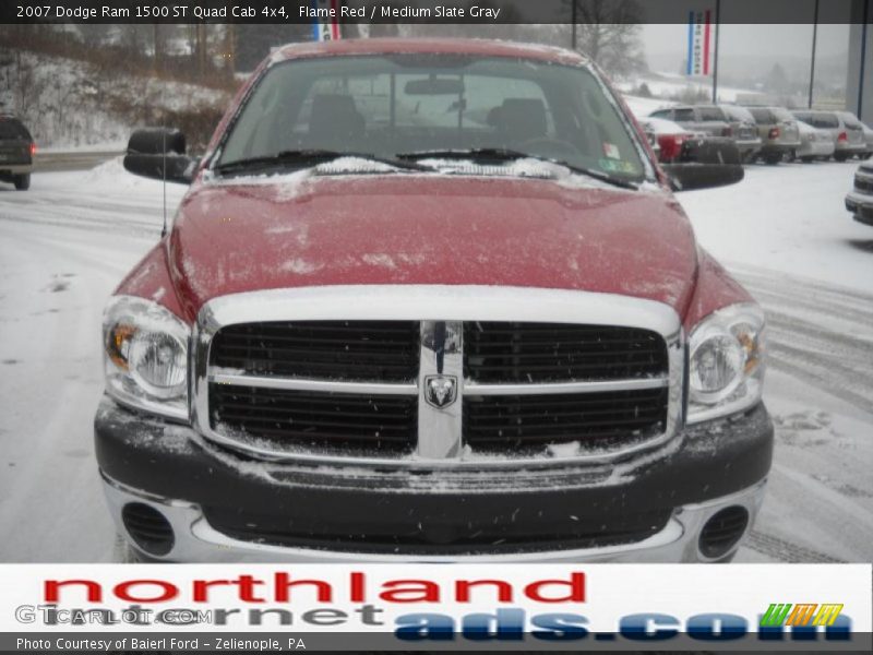 Flame Red / Medium Slate Gray 2007 Dodge Ram 1500 ST Quad Cab 4x4