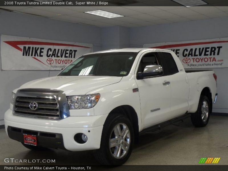 Super White / Beige 2008 Toyota Tundra Limited Double Cab