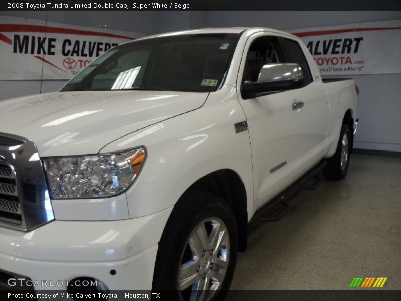 Super White / Beige 2008 Toyota Tundra Limited Double Cab