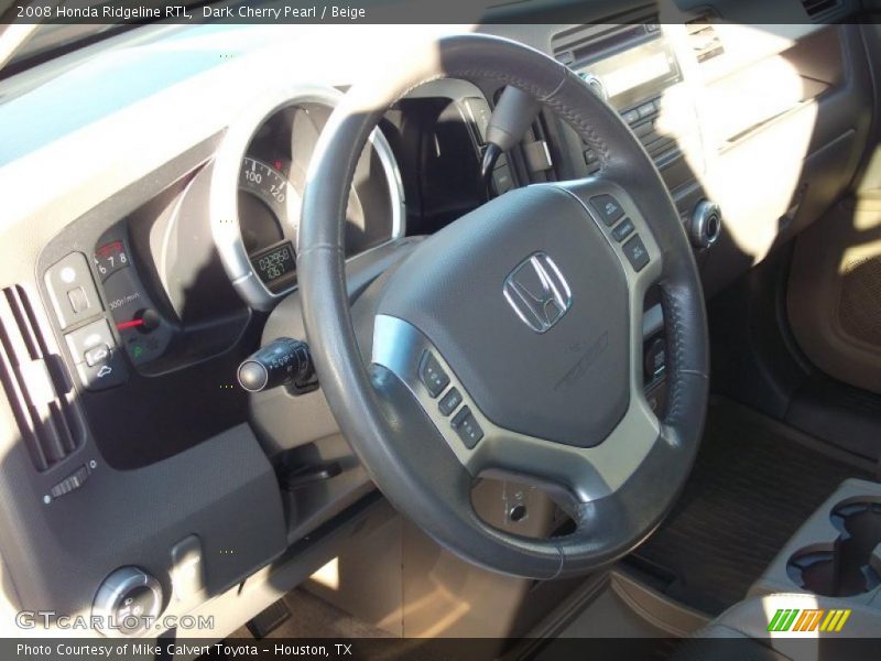 Dark Cherry Pearl / Beige 2008 Honda Ridgeline RTL