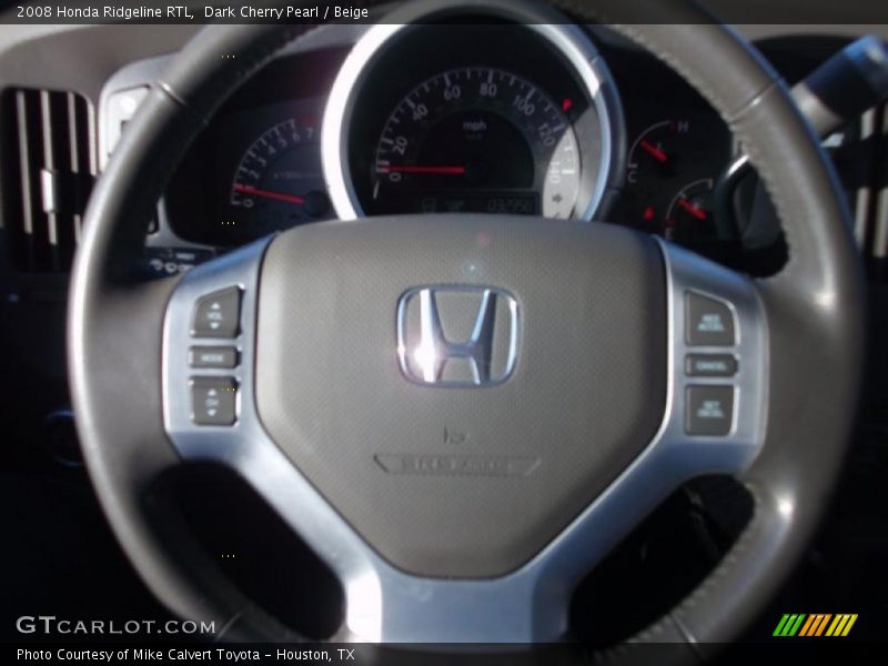 Dark Cherry Pearl / Beige 2008 Honda Ridgeline RTL