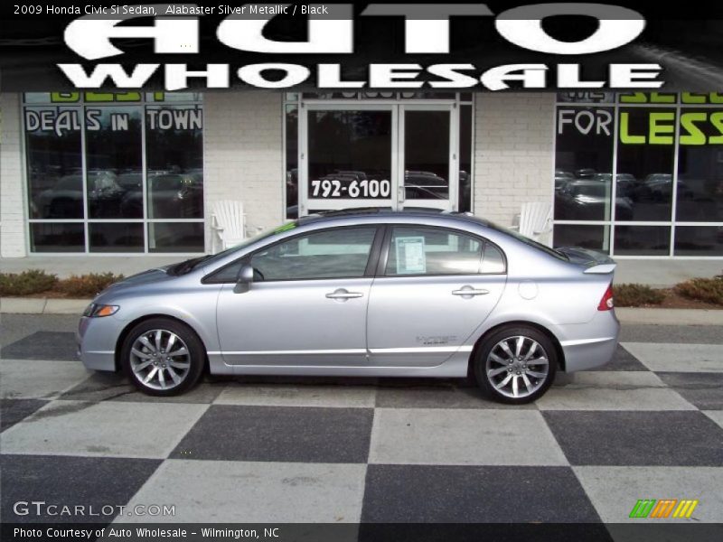 Alabaster Silver Metallic / Black 2009 Honda Civic Si Sedan