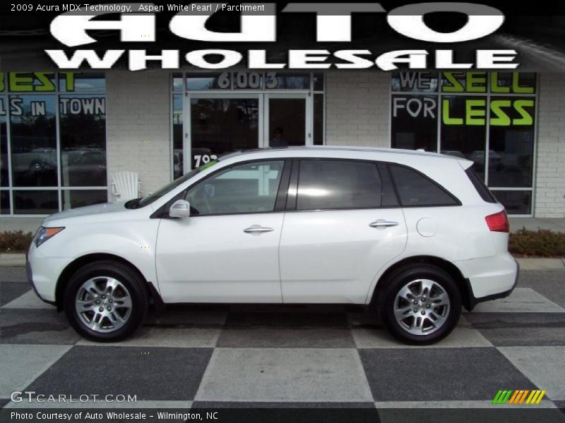 Aspen White Pearl / Parchment 2009 Acura MDX Technology