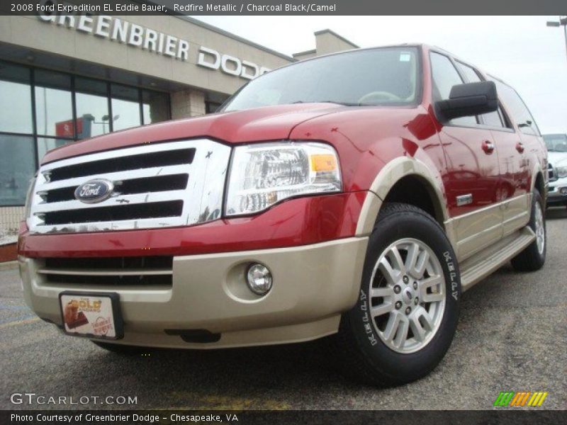 Redfire Metallic / Charcoal Black/Camel 2008 Ford Expedition EL Eddie Bauer