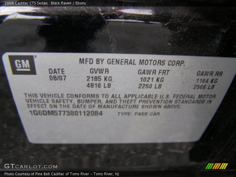 Black Raven / Ebony 2008 Cadillac CTS Sedan