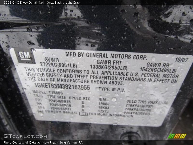 Onyx Black / Light Gray 2008 GMC Envoy Denali 4x4