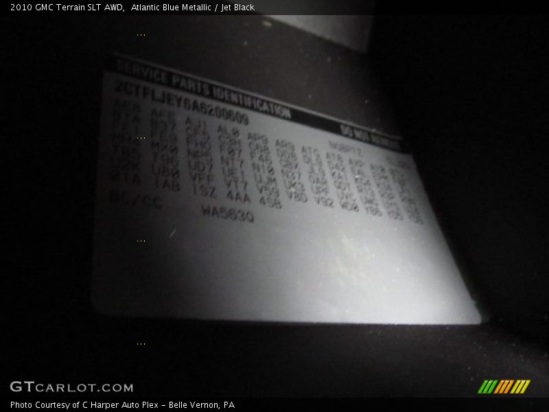 Atlantic Blue Metallic / Jet Black 2010 GMC Terrain SLT AWD