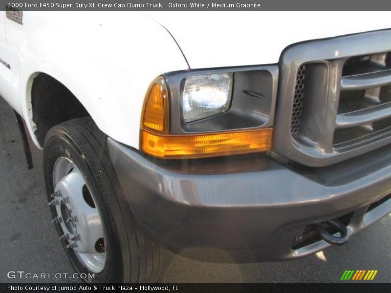 Oxford White / Medium Graphite 2000 Ford F450 Super Duty XL Crew Cab Dump Truck