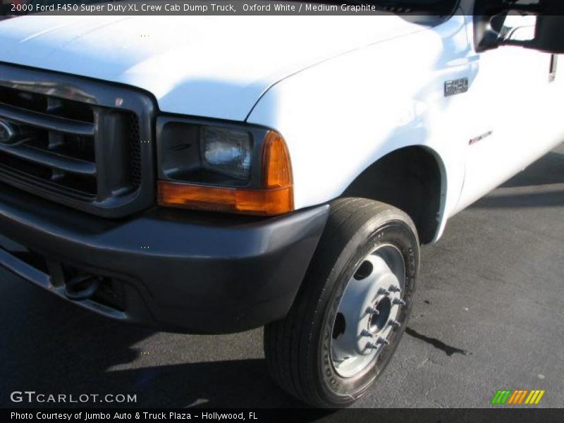 Oxford White / Medium Graphite 2000 Ford F450 Super Duty XL Crew Cab Dump Truck