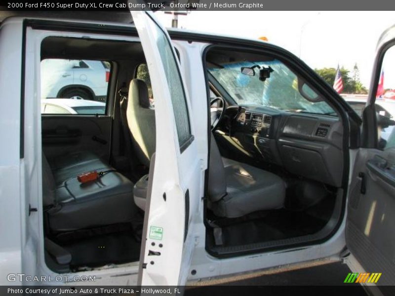Oxford White / Medium Graphite 2000 Ford F450 Super Duty XL Crew Cab Dump Truck