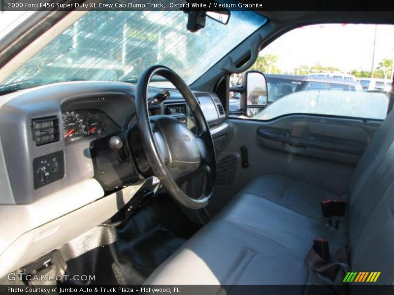 Oxford White / Medium Graphite 2000 Ford F450 Super Duty XL Crew Cab Dump Truck