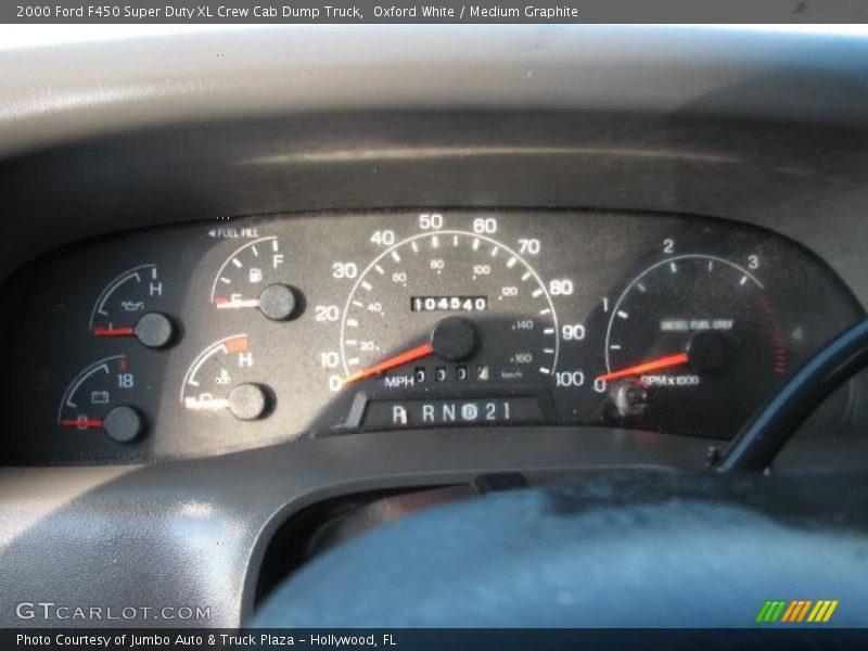 Oxford White / Medium Graphite 2000 Ford F450 Super Duty XL Crew Cab Dump Truck