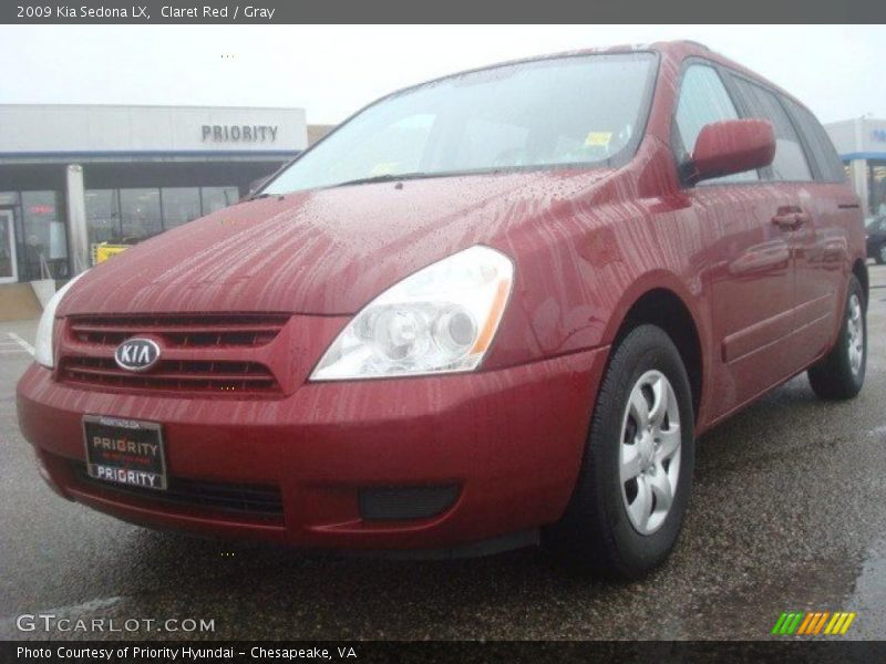 Claret Red / Gray 2009 Kia Sedona LX