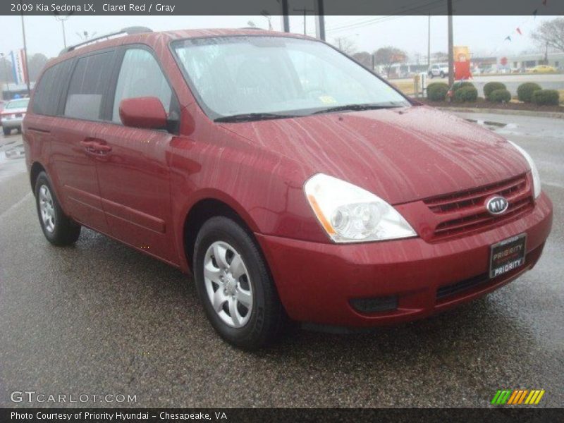 Claret Red / Gray 2009 Kia Sedona LX