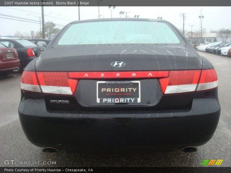 Ebony Black / Beige 2007 Hyundai Azera Limited