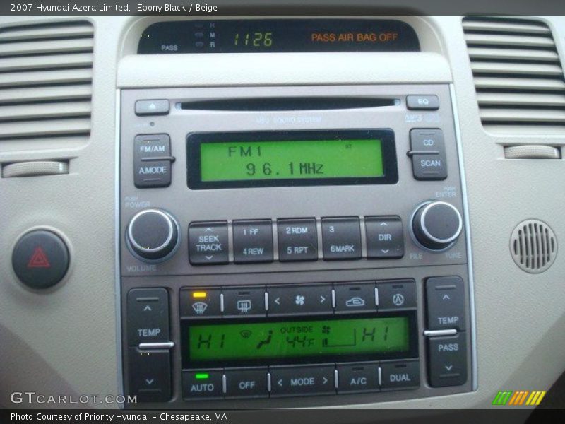 Ebony Black / Beige 2007 Hyundai Azera Limited