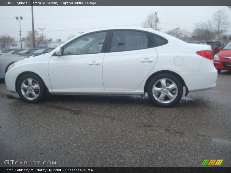 Captiva White / Beige 2007 Hyundai Elantra SE Sedan