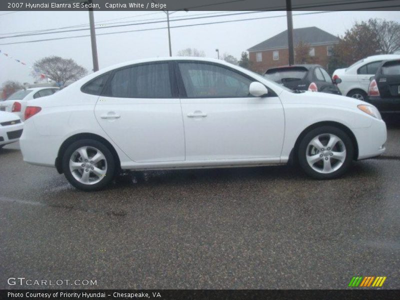 Captiva White / Beige 2007 Hyundai Elantra SE Sedan