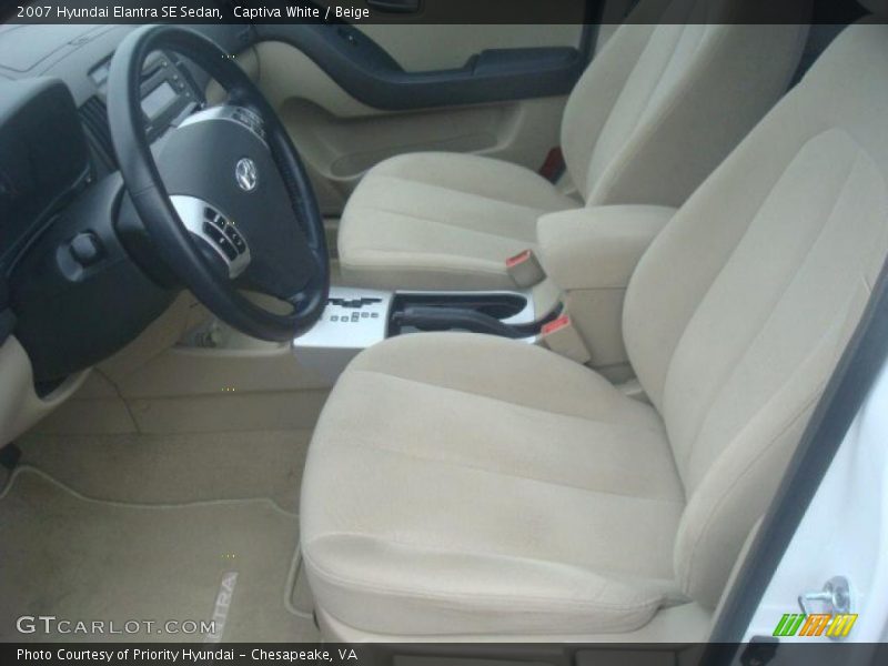 Captiva White / Beige 2007 Hyundai Elantra SE Sedan