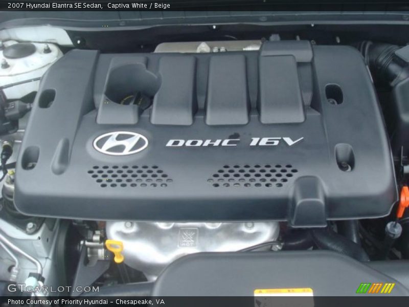 Captiva White / Beige 2007 Hyundai Elantra SE Sedan