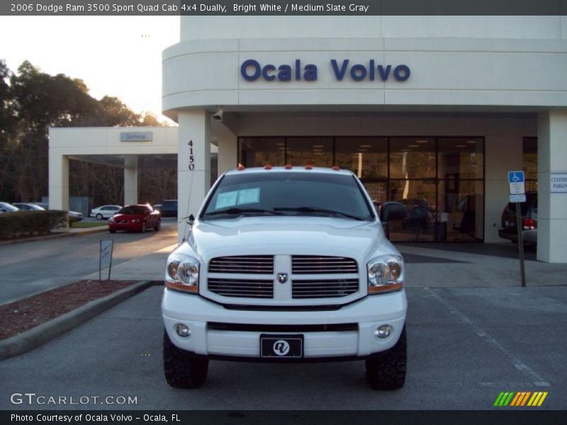 Bright White / Medium Slate Gray 2006 Dodge Ram 3500 Sport Quad Cab 4x4 Dually