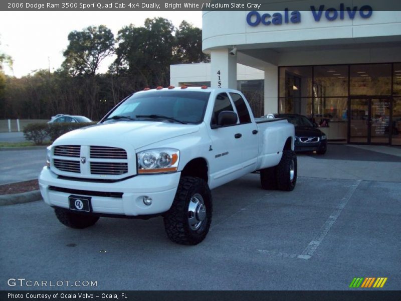 Bright White / Medium Slate Gray 2006 Dodge Ram 3500 Sport Quad Cab 4x4 Dually