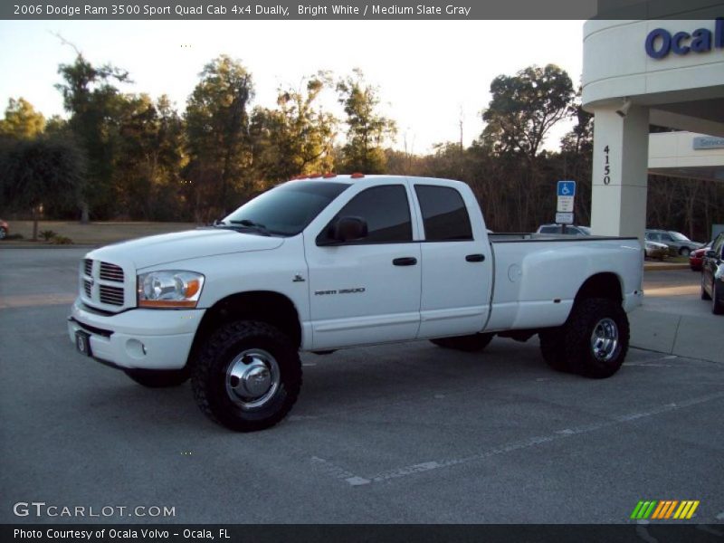Bright White / Medium Slate Gray 2006 Dodge Ram 3500 Sport Quad Cab 4x4 Dually