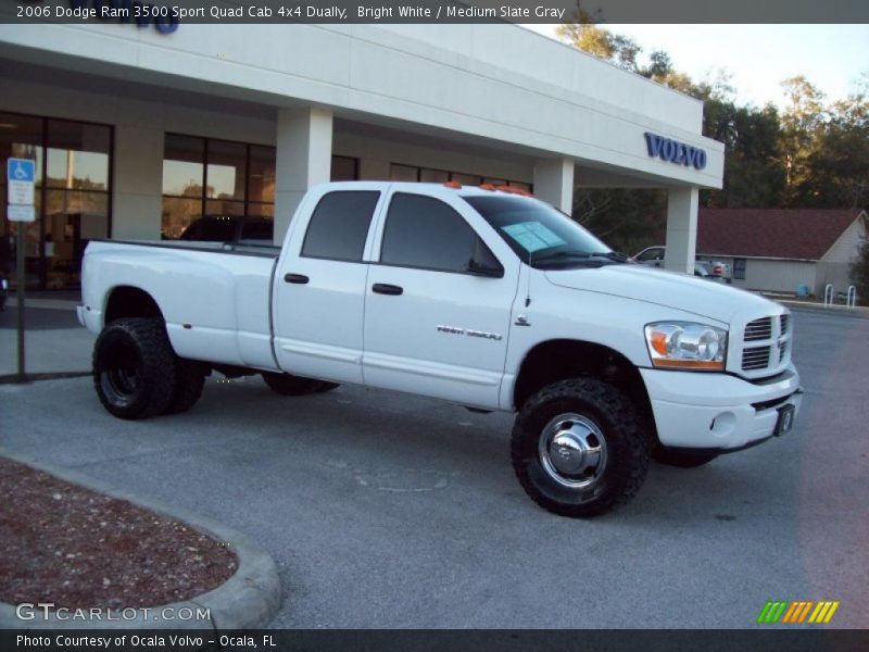 Bright White / Medium Slate Gray 2006 Dodge Ram 3500 Sport Quad Cab 4x4 Dually