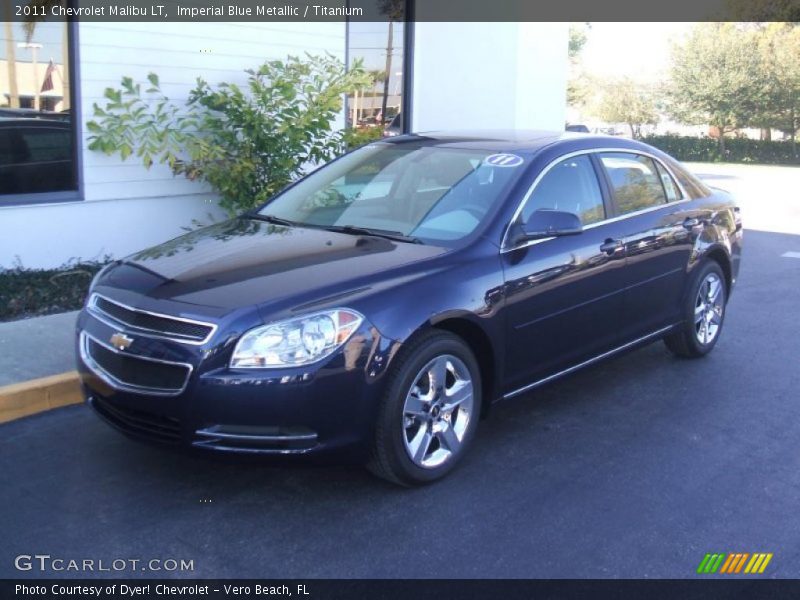 Imperial Blue Metallic / Titanium 2011 Chevrolet Malibu LT