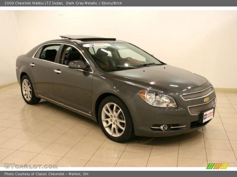 Dark Gray Metallic / Ebony/Brick 2009 Chevrolet Malibu LTZ Sedan