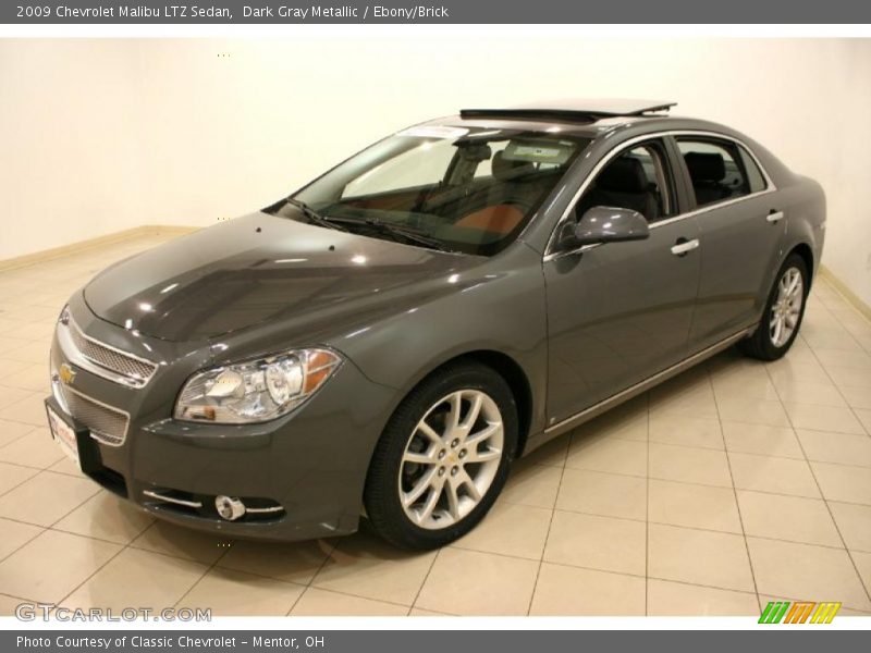 Dark Gray Metallic / Ebony/Brick 2009 Chevrolet Malibu LTZ Sedan
