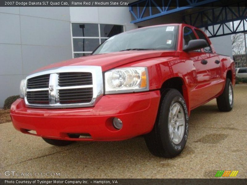 Flame Red / Medium Slate Gray 2007 Dodge Dakota SLT Quad Cab