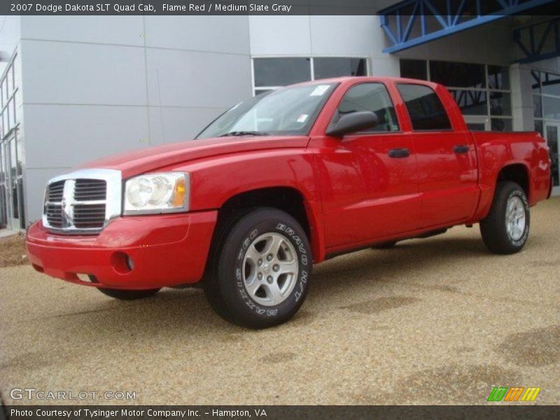 Flame Red / Medium Slate Gray 2007 Dodge Dakota SLT Quad Cab