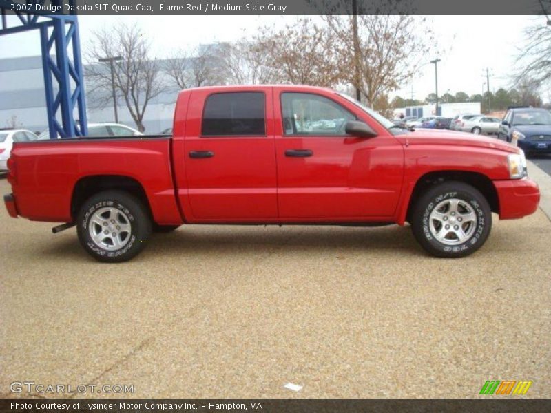 Flame Red / Medium Slate Gray 2007 Dodge Dakota SLT Quad Cab
