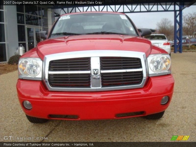 Flame Red / Medium Slate Gray 2007 Dodge Dakota SLT Quad Cab