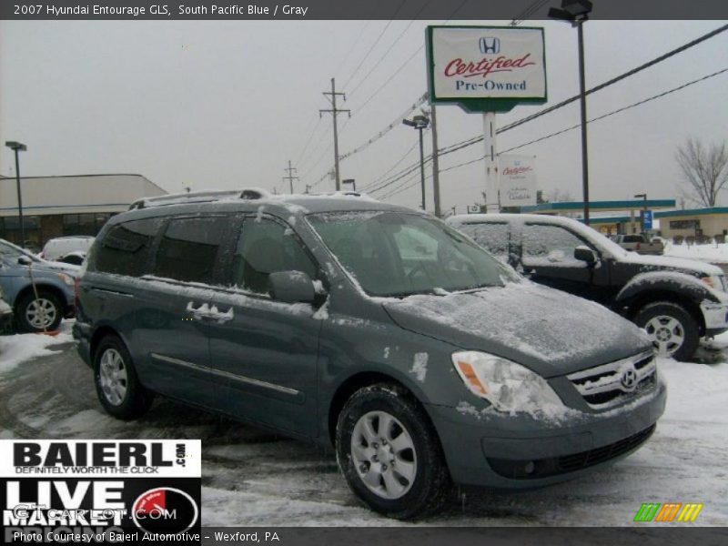South Pacific Blue / Gray 2007 Hyundai Entourage GLS