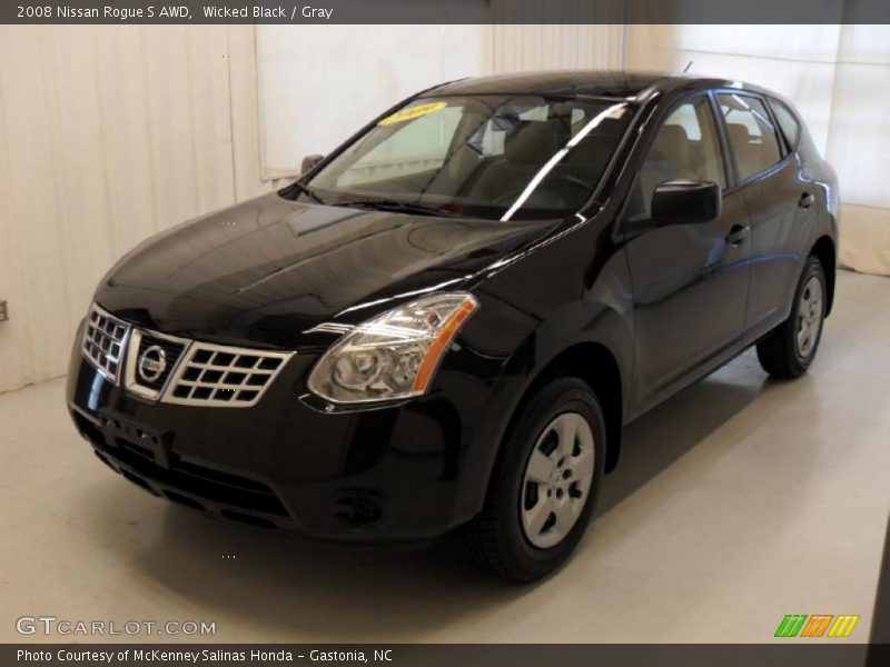 Wicked Black / Gray 2008 Nissan Rogue S AWD