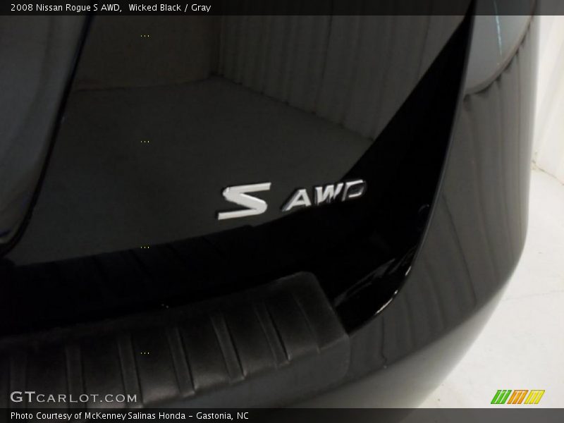 Wicked Black / Gray 2008 Nissan Rogue S AWD