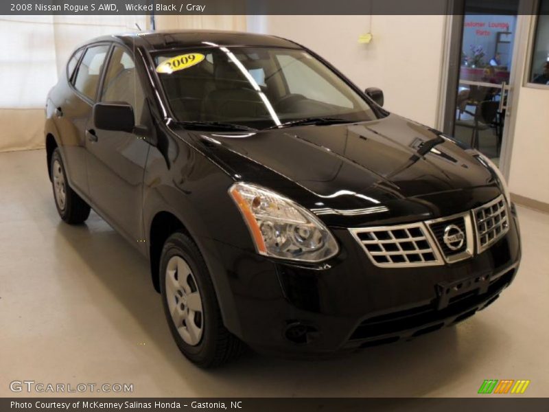 Wicked Black / Gray 2008 Nissan Rogue S AWD