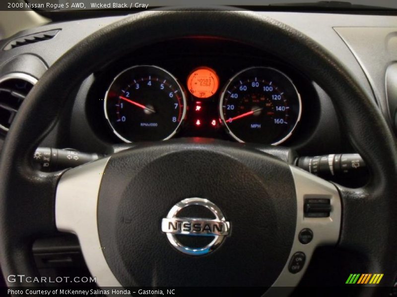 Wicked Black / Gray 2008 Nissan Rogue S AWD