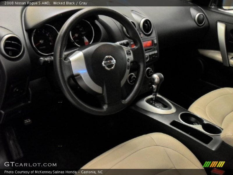 Wicked Black / Gray 2008 Nissan Rogue S AWD