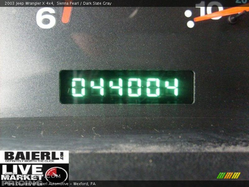 Sienna Pearl / Dark Slate Gray 2003 Jeep Wrangler X 4x4
