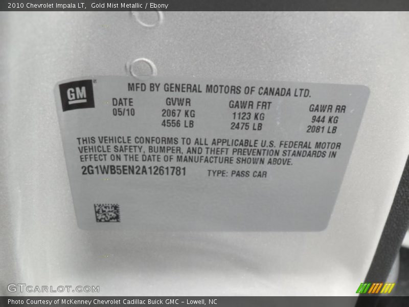 Gold Mist Metallic / Ebony 2010 Chevrolet Impala LT