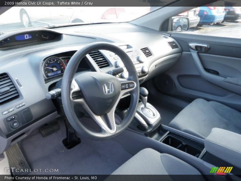 Taffeta White / Gray 2009 Honda Civic LX Coupe