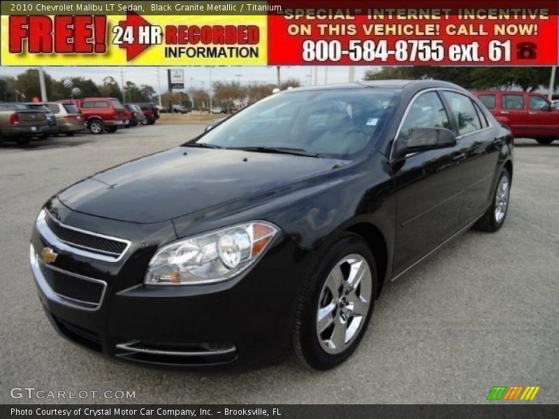 Black Granite Metallic / Titanium 2010 Chevrolet Malibu LT Sedan