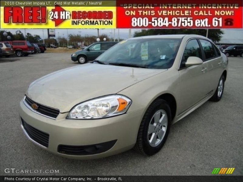 Gold Mist Metallic / Neutral 2010 Chevrolet Impala LT