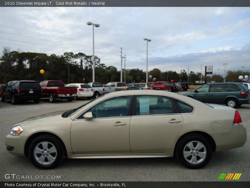 Gold Mist Metallic / Neutral 2010 Chevrolet Impala LT